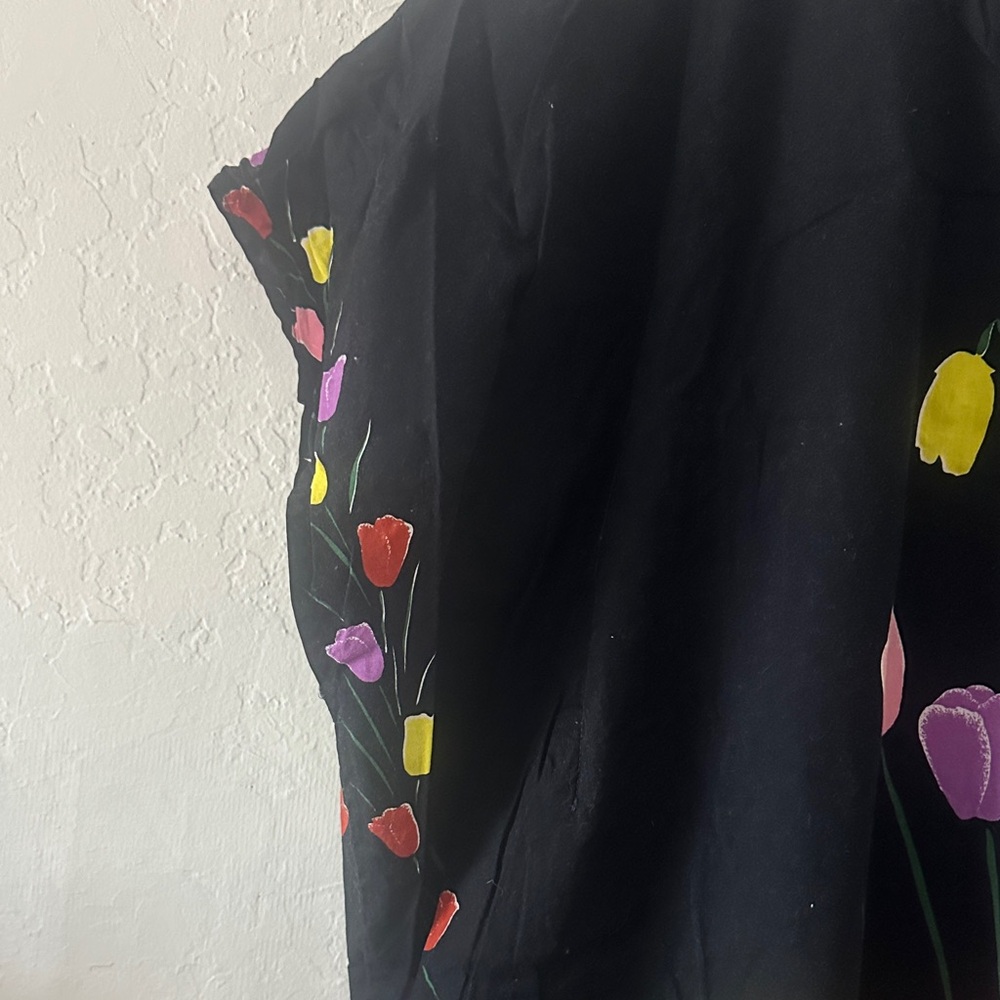 Neiman Marcus Hand-Screened Floral Kaftan Dress – Size‎ M, 100% Cotton - Picture 3 of 8
